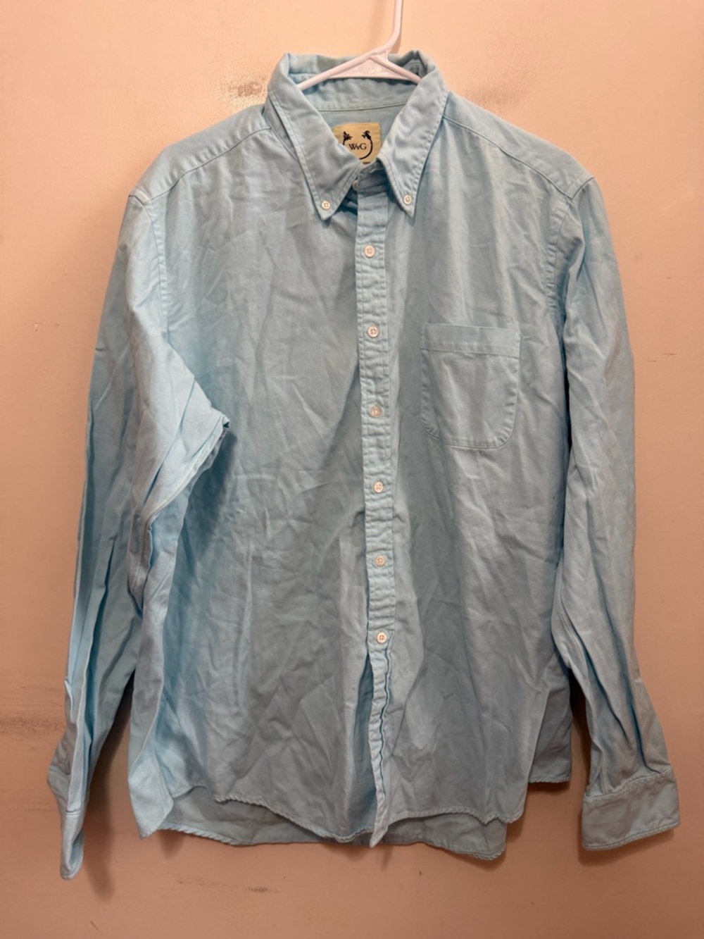 Wolf Vs Goat Light Blue Button-Down Men's Shirt X-Large Classic Oxford Style